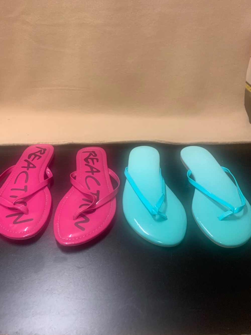 Reaction Kenneth Cole Pink and Aqua Old Navy Women’s Flip Flop Sandals